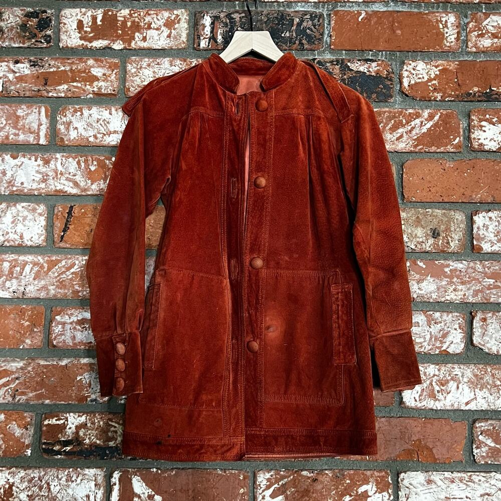 Vintage rust suede peacoat
